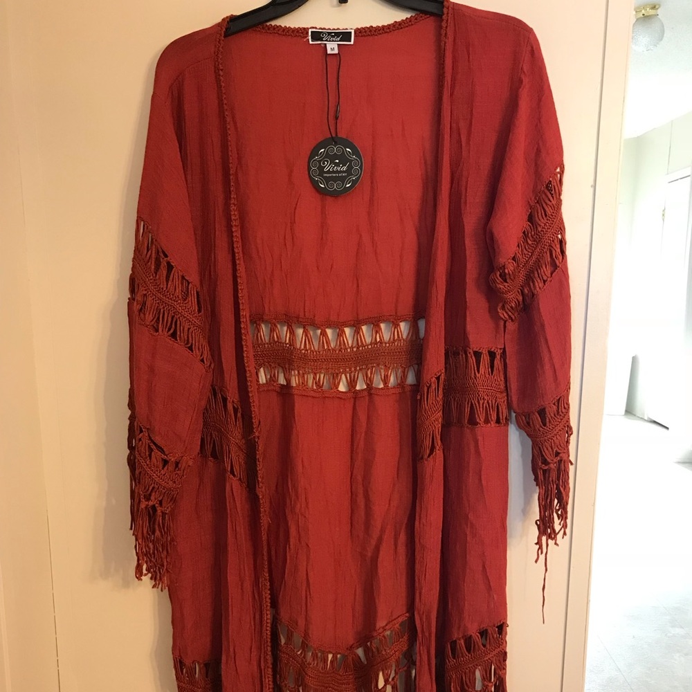 Rust colored kimono vivid